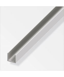 Alfer Profilo a U 16 mm Alluminio Anodizzato Argento 1,00 m Bordatura