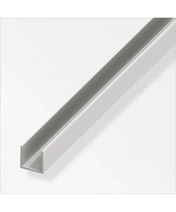 ALFER Profilo a U Clampline in Alluminio Anodizzato Argento 1 m