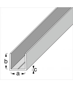 Kantoflex Profilo a U 19mm Alluminio Argentato per Pannelli Legno 2m