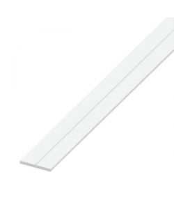 Alfer Aluminium Barra Piatta PVC Bianco 19,5x2mm Lunghezza 1m