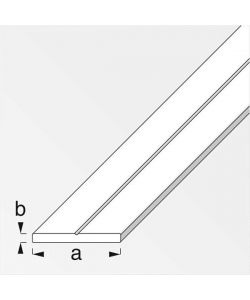 Alfer Barra Piatta PVC Bianco 23,5x2mm Lunghezza 1m per Finiture