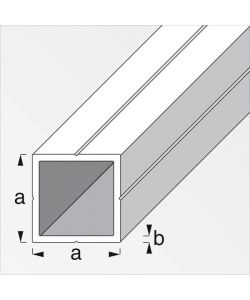 ALFER Tubo Quadrato Alluminio Naturale 15,5x1,5 mm Lunghezza 1 m