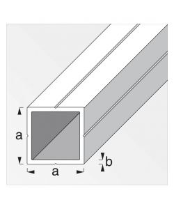 Tubo quadrato alluminio anodizzato argento 1m per assemblaggi M20