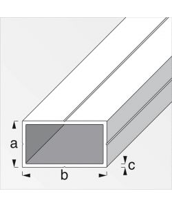 ALFER Tubo rettangolare alluminio naturale 15,5x27,5 mm - 1 m