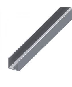 ALFER Profilo Quadrato a U Alluminio Naturale 19,5x1,5 mm Lunghezza 1 m