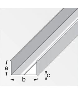 Alfer Profilo Rettangolare a U in Alluminio Naturale 11,5x19,5 mm 1 m