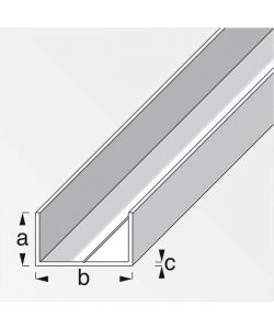 ALFER Profilo A U Rettangolare Alluminio Naturale 11,5x19,5 mm 2,5 m