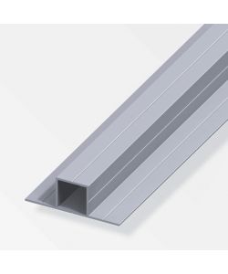 ALFER Tubo quadrato alluminio naturale 1m 2 lati a 180� 23,5mm