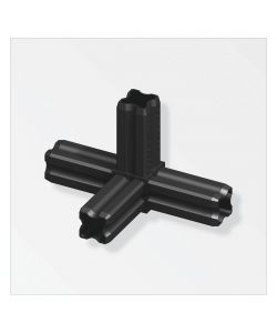 Alfer Giuntura a nodo 90° 4 perni PVC nero 23,5mm per assemblaggio mobili