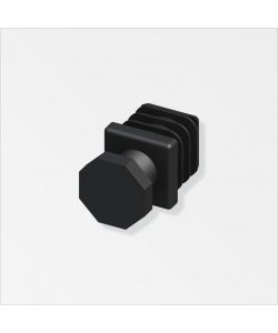 Alfer Piedino Regolabile Nero per Tubo Quadrato 23,5 mm - 2 Pezzi