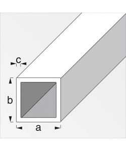 ALFER Tubo Quadrato Acciaio 20x20mm Spessore 1mm Lunghezza 1m Grigio