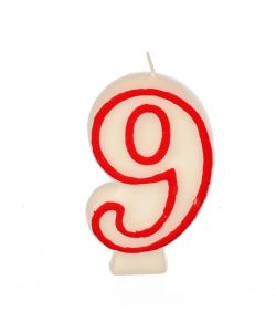 Candele per compleanno 7,3 cm bianco '9'