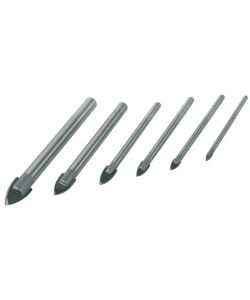 Brder Mannesmann Set Punte da Vetro per Trapano 6 pz Acciaio 54806
