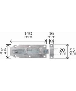 GAH-Alberts Chiavistello Dritto 2pz Acciaio Zincato Giallo 140x52mm