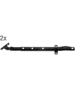 GAH-Alberts Set 2 Fermafinestre Neri 285 mm in Acciaio Rivestito Plastica