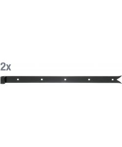 GAH-Alberts Nastro diritta 600x35mm nero set 2 pezzi in acciaio rivestito
