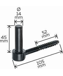 GAH-Alberts Ganci a J Avvitabili Set 3 Pz Nero Ø14mm Lunghezza 105mm