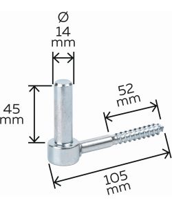 GAH-Alberts Gancio a J avvitabile blu 14 mm - set 3 pezzi per fissaggi