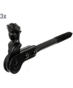 GAH-Alberts Fermaporta Testa di Pastore Nero Set 3 Pezzi Acciaio Ø10 mm