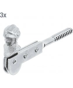 GAH-Alberts Set di 3 fermaporta zincato a testa di donna 129 mm