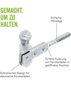 GAH-Alberts Set di 3 fermaporta zincato a testa di donna 129 mm