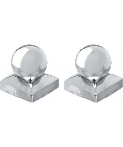 GAH-Alberts Copripalo Acciaio Inox 90x90 mm Set da 2 con Testa a Sfera