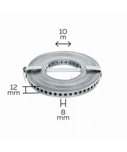 GAH-Alberts Nastro perforato zincato 12 mm x 10 m Set 2 pezzi