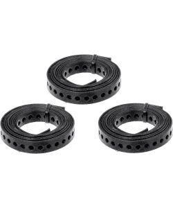 GAH-Alberts Nastro Forato Plastificato Nero 17 mm x 1,5 m - Set 3 Pz