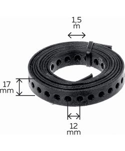 GAH-Alberts Nastro Forato Plastificato Nero 17 mm x 1,5 m - Set 3 Pz