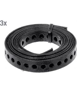 GAH-Alberts Nastro Forato Plastificato Nero 17 mm x 1,5 m - Set 3 Pz