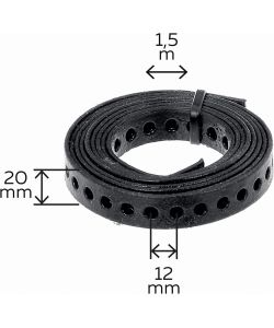 GAH-Alberts Nastro forato acciaio zincato 20mm x 1,5m set 3pz nero