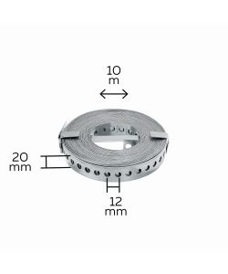 GAH-Alberts Nastro forato Sendzimir zincato 20 mm x 10 m - Set 2 pezzi