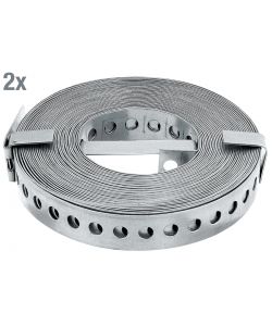 GAH-Alberts Nastro forato Sendzimir zincato 20 mm x 10 m - Set 2 pezzi