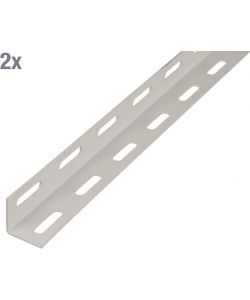 GAH-Alberts Profilo angolare forato acciaio plastica bianca 1000x27x27 mm 2pz