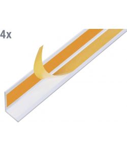 Alberts Profilo angolare autoadesivo alluminio bianco 1000x20x20 mm - 4 pezzi