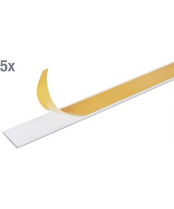 GAH-Alberts Asta piatta autoadesiva alluminio bianca 20x2 mm set 5 pz