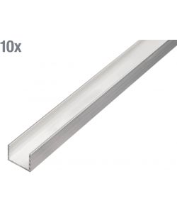 Alberts Profilo a U in alluminio naturale 1000x10x8 mm set 10 pezzi