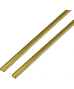 GAH-Alberts Profilo a U Ottone 1000 mm Set 2 Pezzi 6x6 mm Finitura Precisa