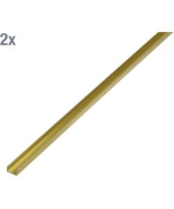 GAH-Alberts Profilo a U Ottone 1000 mm Set 2 Pezzi 6x6 mm Finitura Precisa