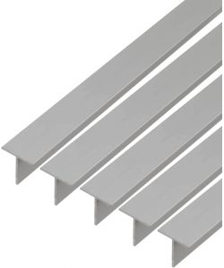 Alberts Profilo a T Alluminio Anodizzato Argento 1000x20x20 mm Set 5 Pz