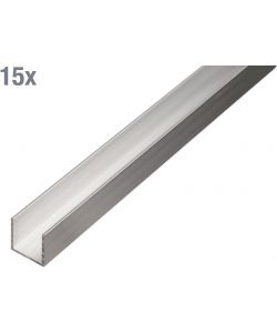 GAH-Alberts Profilo a U alluminio naturale 1000x6x6 mm set 15 pezzi