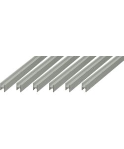 Alberts Profilo H in Alluminio Anodizzato Argento 1000x9,1x12 mm Set 6pz