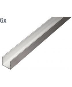 GAH-Alberts Profilo a U in alluminio 1000x20x10 mm set da 6 pezzi