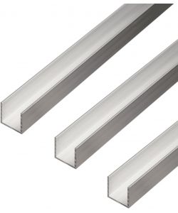 Alberts Profilo a U Alluminio 1000mm 20x20mm Set 3 Pezzi Naturale
