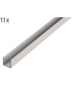 Alberts Profilo a U Alluminio Naturale 1000x8x8 mm Set 11 Pezzi Argento