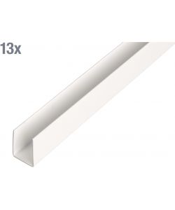 Alberts Profilo a U PVC-U Bianco 1000x10x10 mm Set 13 Pezzi