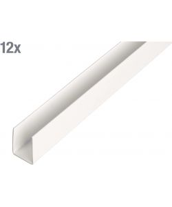 Alberts Profilo a U PVC-U bianco 1000x12x10 mm set 12 pezzi