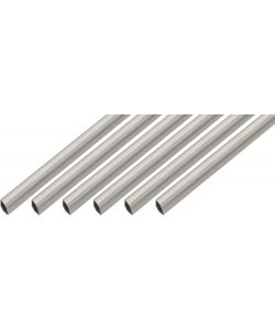 GAH-Alberts Profilo circolare PVC effetto acciaio INOX 1000x22mm set 6pz
