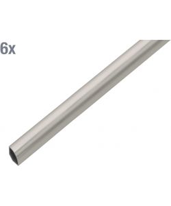 GAH-Alberts Profilo circolare PVC effetto acciaio INOX 1000x22mm set 6pz