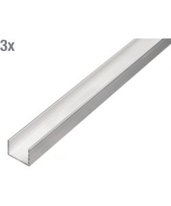 Alberts Profilo a U alluminio naturale 1000x30x20 mm set 3 pezzi